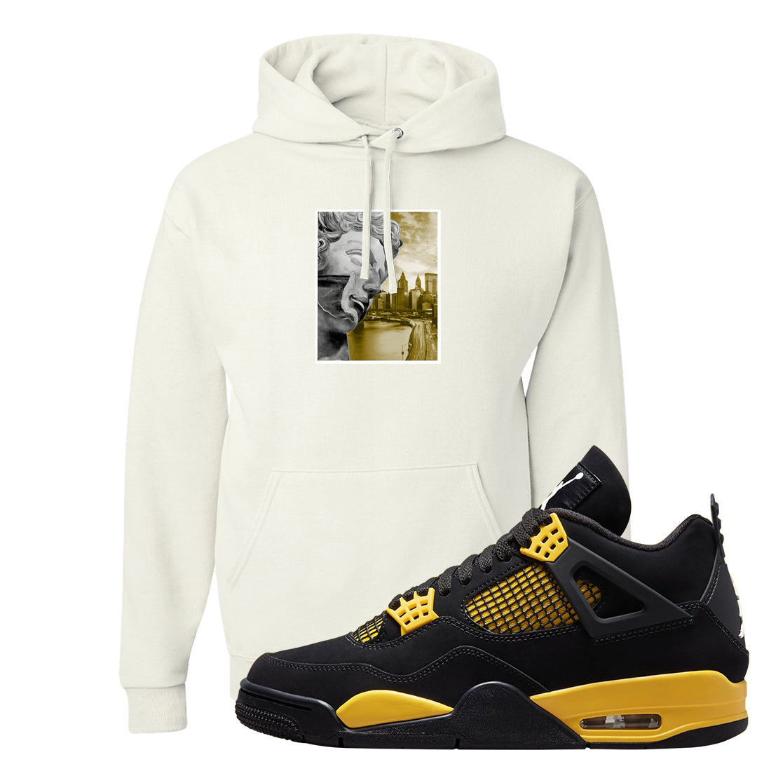 Yellow Black Thunder 4s Hoodie | Miguel, White