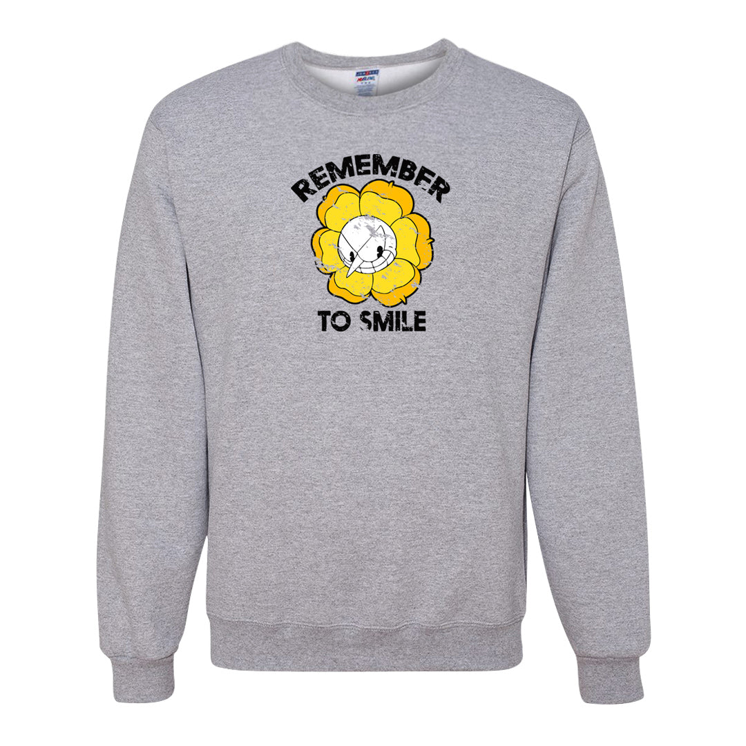 Yellow Black Thunder 4s Crewneck Sweatshirt | Remember To Smile, Ash