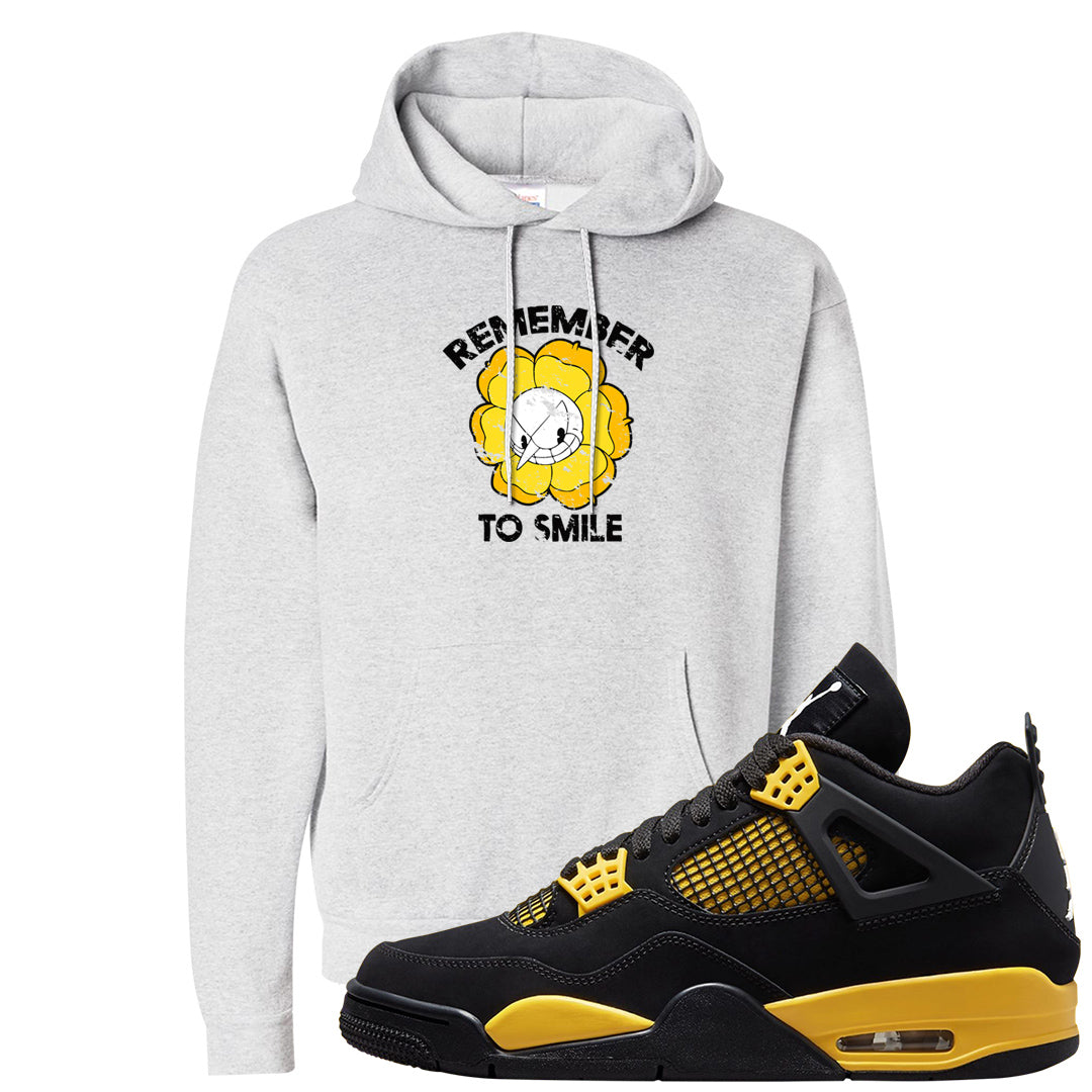 Yellow Black Thunder 4s Hoodie | Remember To Smile, Ash