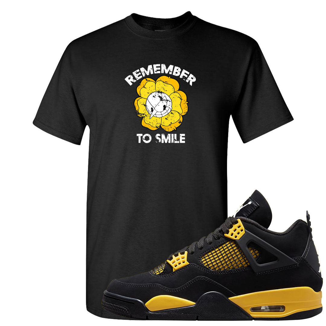 Yellow Black Thunder 4s T Shirt | Remember To Smile, Black