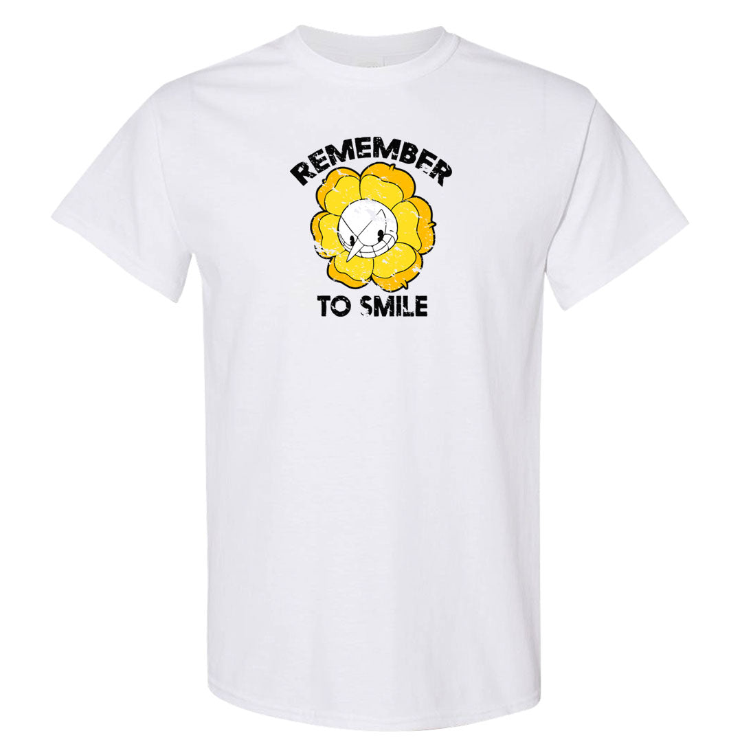 Yellow Black Thunder 4s T Shirt | Remember To Smile, White