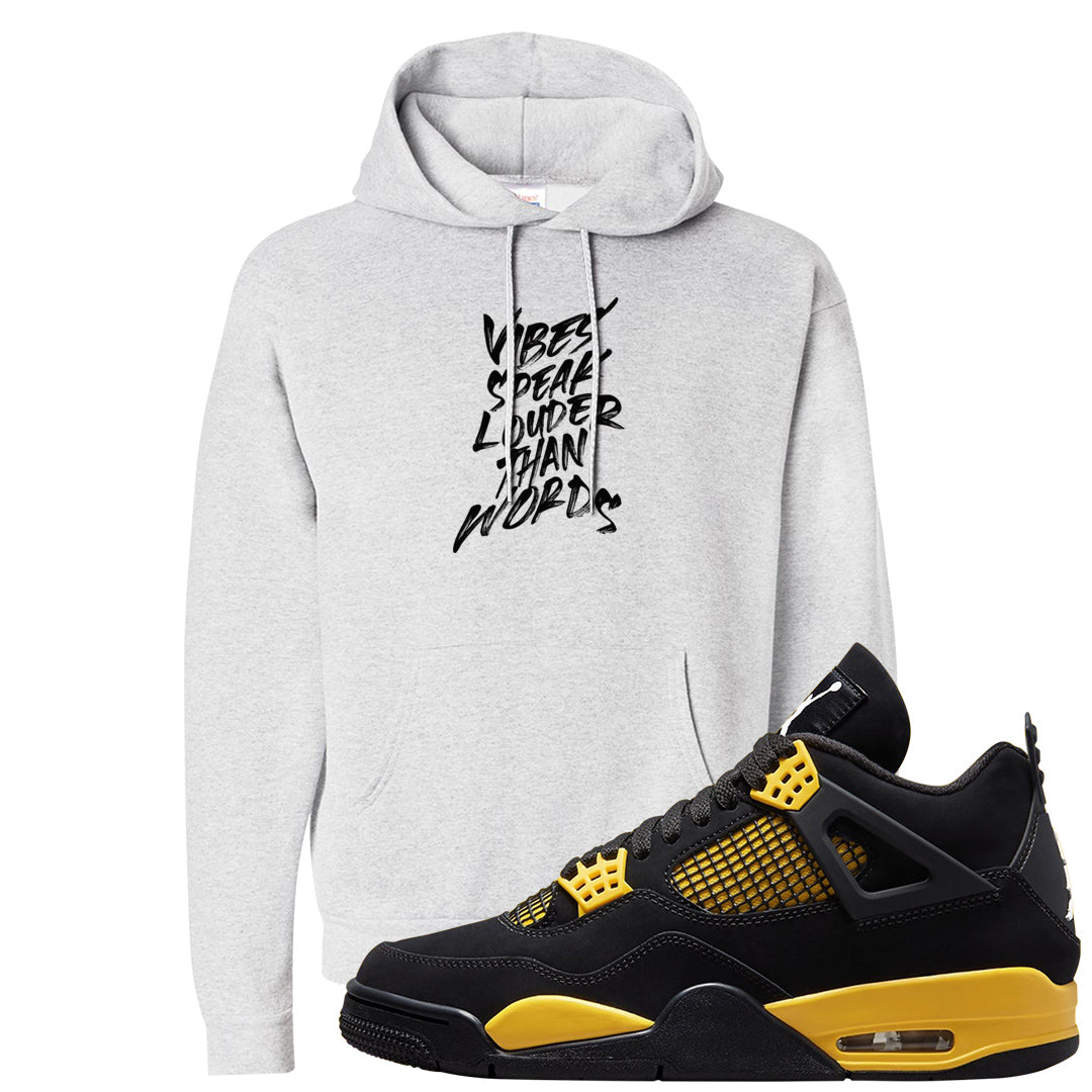 Yellow Black Thunder 4s Hoodie | Vibes Speak Louder Than Words, Ash