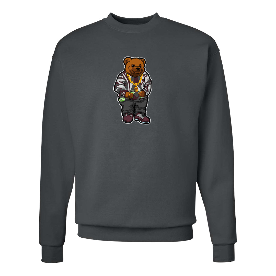 Burgundy 5s Crewneck Sweatshirt | Sweater Bear, Smoke Grey