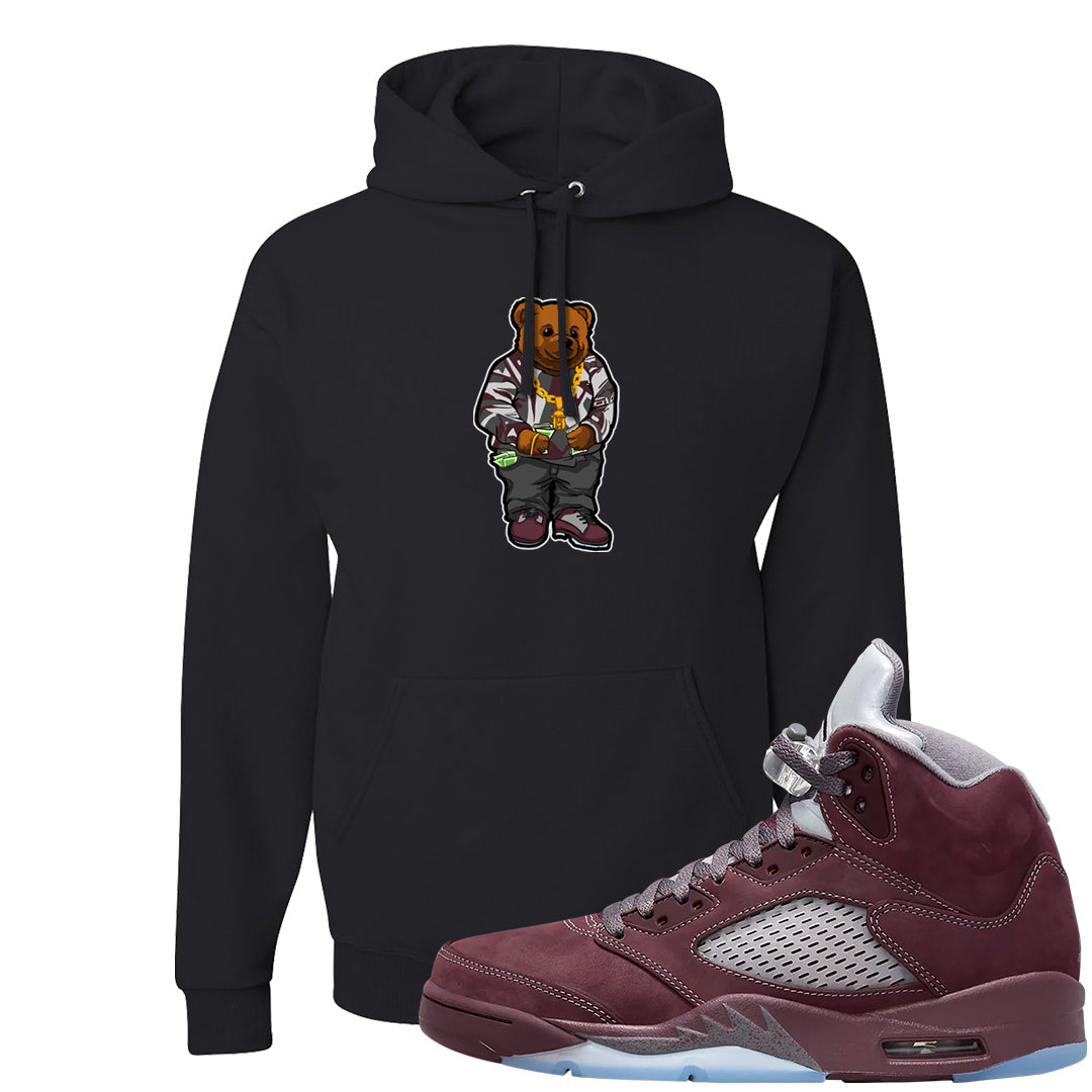 Burgundy 5s Hoodie | Sweater Bear, Black