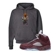 Burgundy 5s Hoodie | Sweater Bear, Smoke Grey