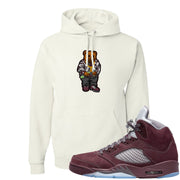 Burgundy 5s Hoodie | Sweater Bear, White