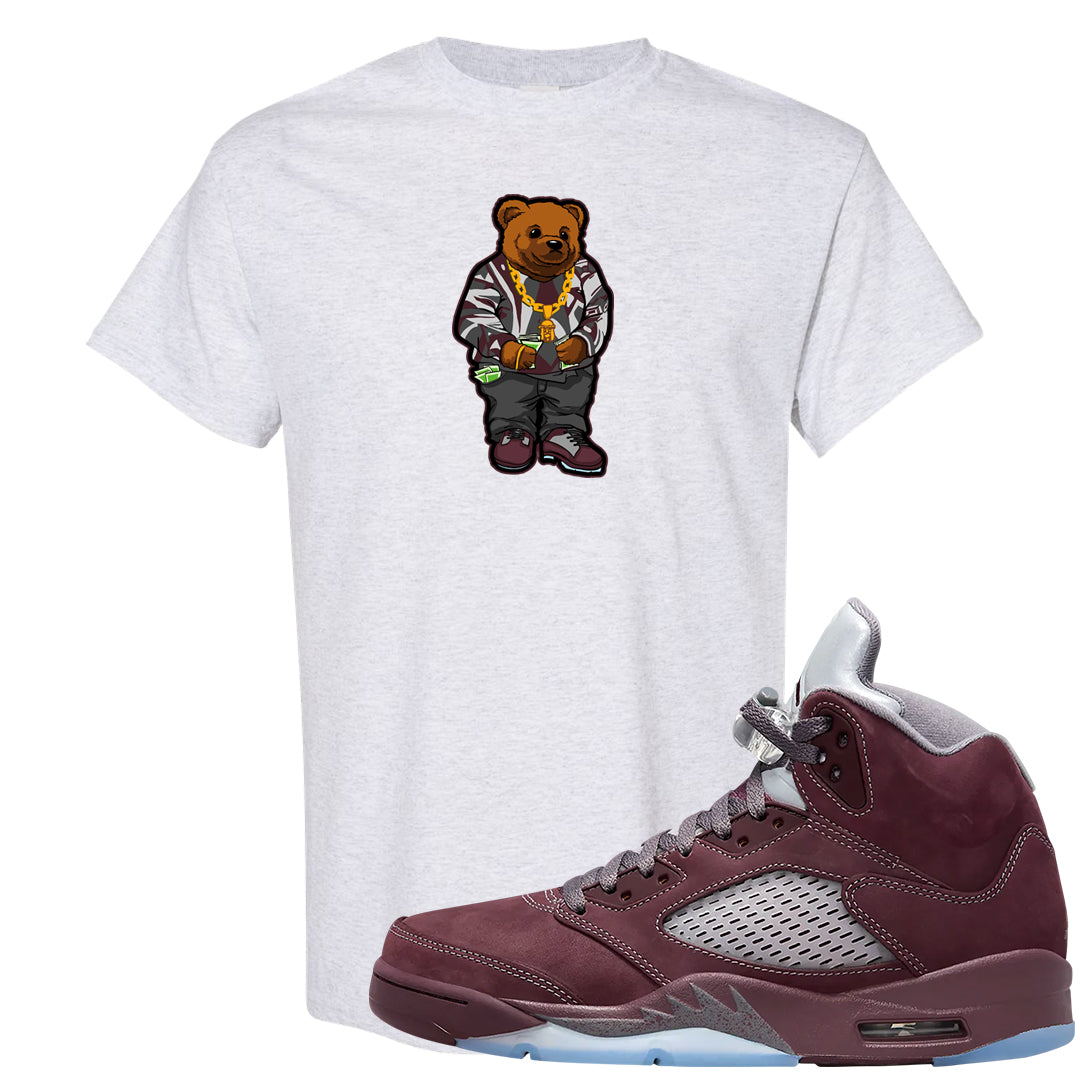 Burgundy 5s T Shirt | Sweater Bear, Ash