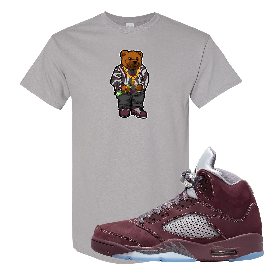 Burgundy 5s T Shirt | Sweater Bear, Gravel
