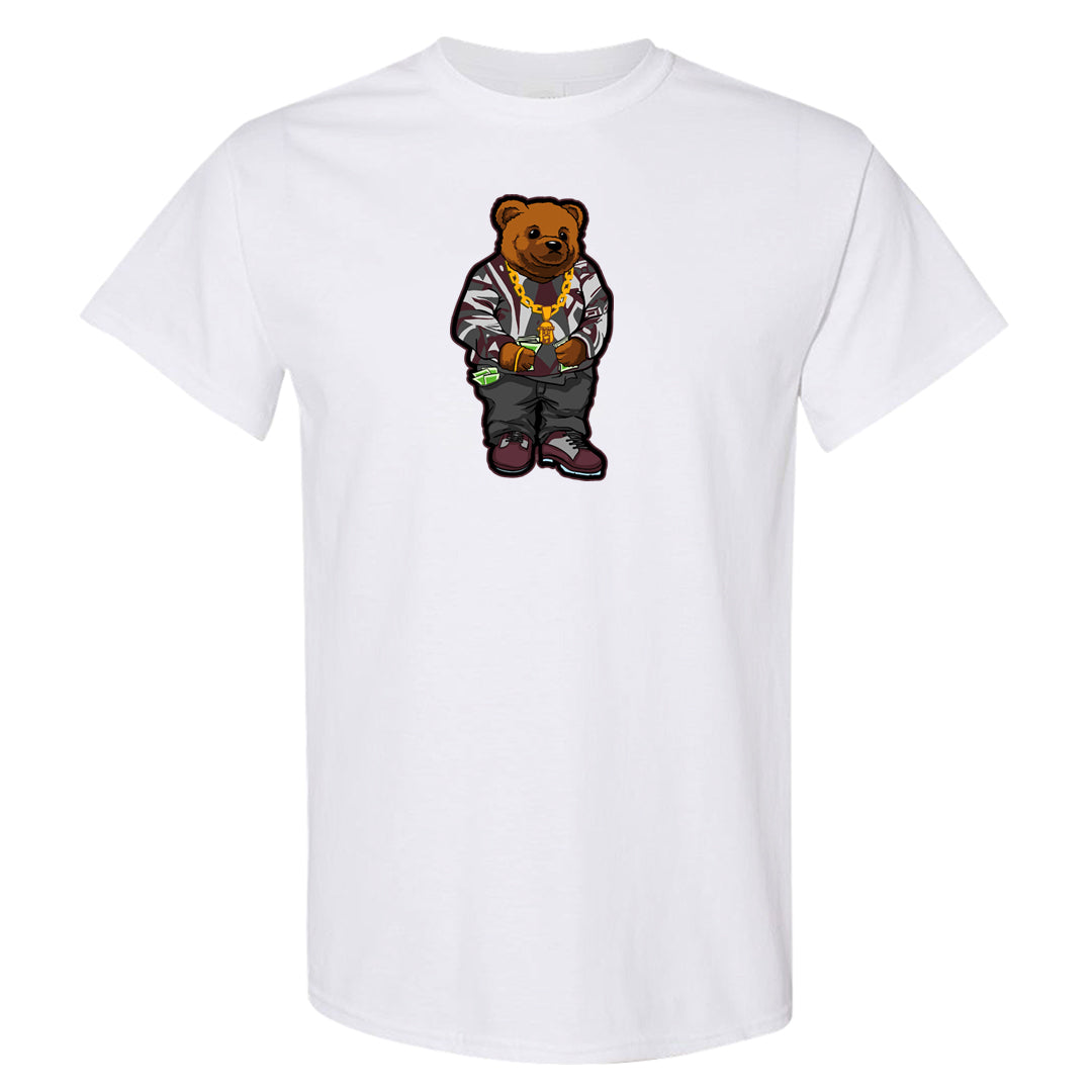 Burgundy 5s T Shirt | Sweater Bear, White