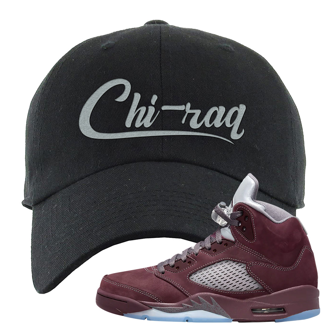 Burgundy 5s Dad Hat | Chiraq, Black