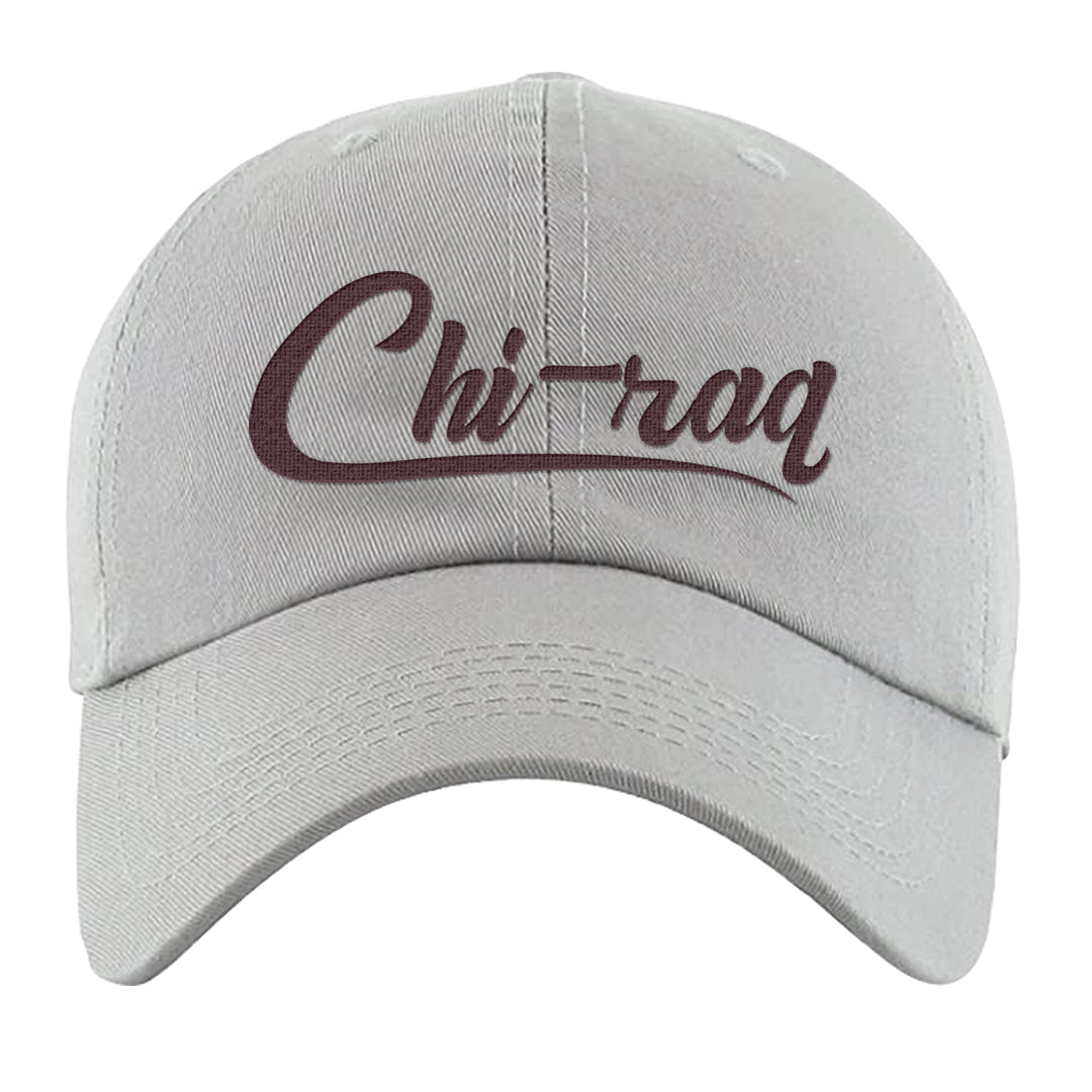 Burgundy 5s Dad Hat | Chiraq, Light Gray