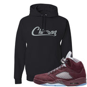 Burgundy 5s Hoodie | Chiraq, Black