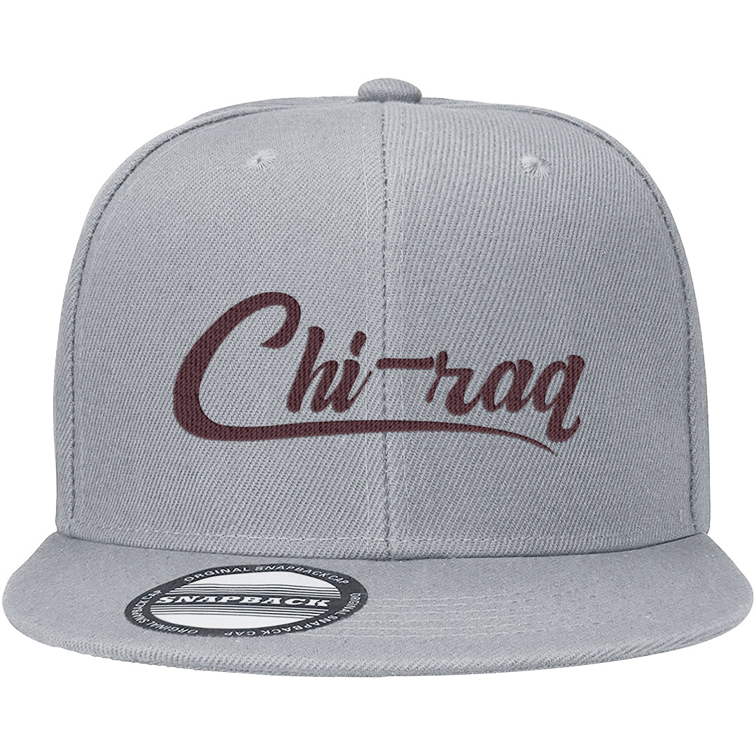 Burgundy 5s Snapback Hat | Chiraq, Light Gray