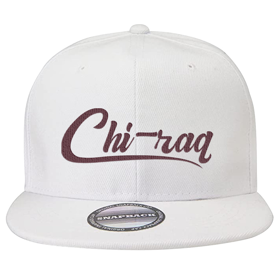 Burgundy 5s Snapback Hat | Chiraq, White