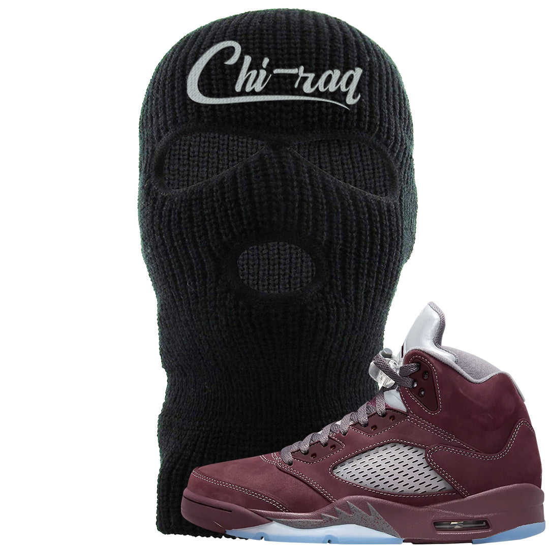 Burgundy 5s Ski Mask | Chiraq, Black