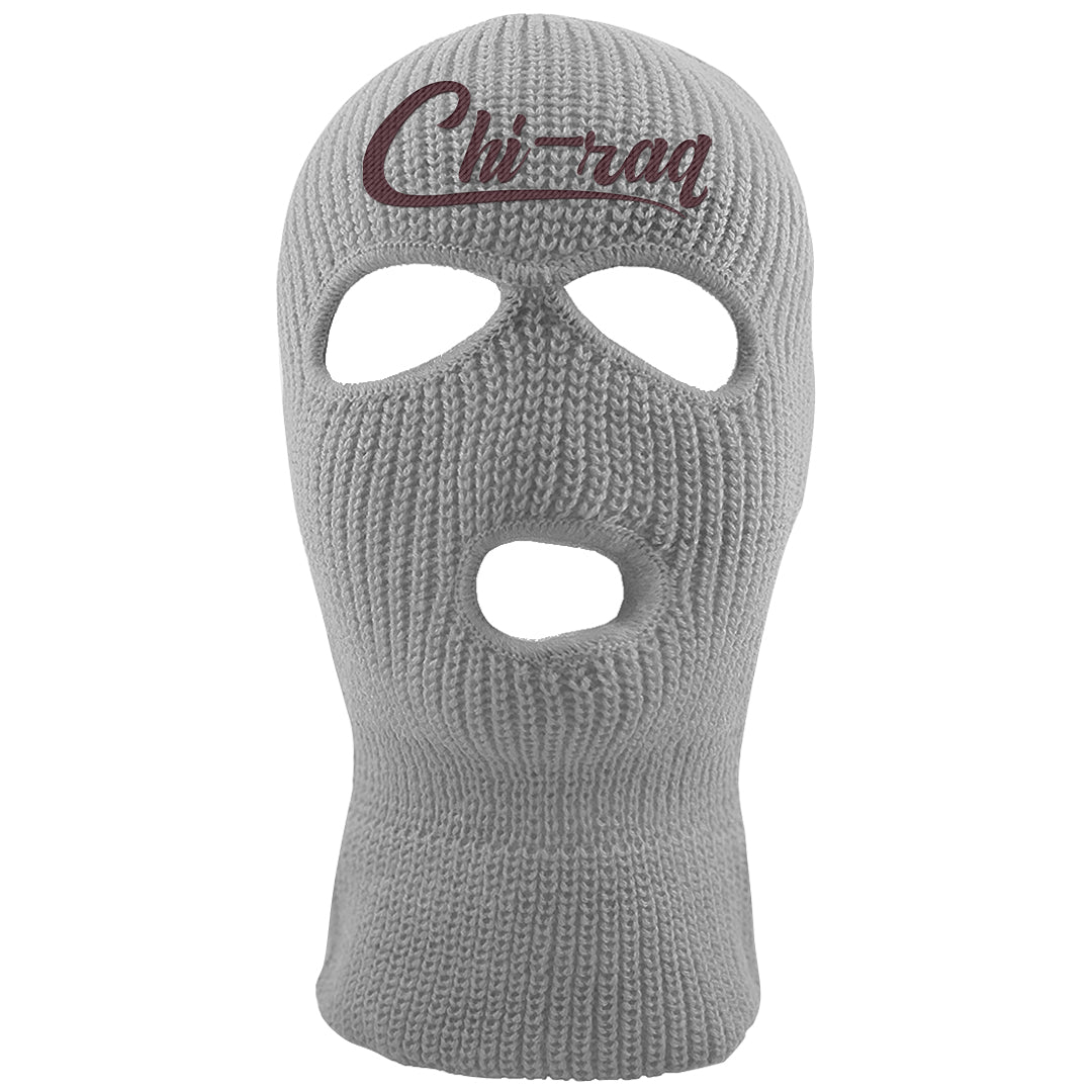 Burgundy 5s Ski Mask | Chiraq, Light Gray