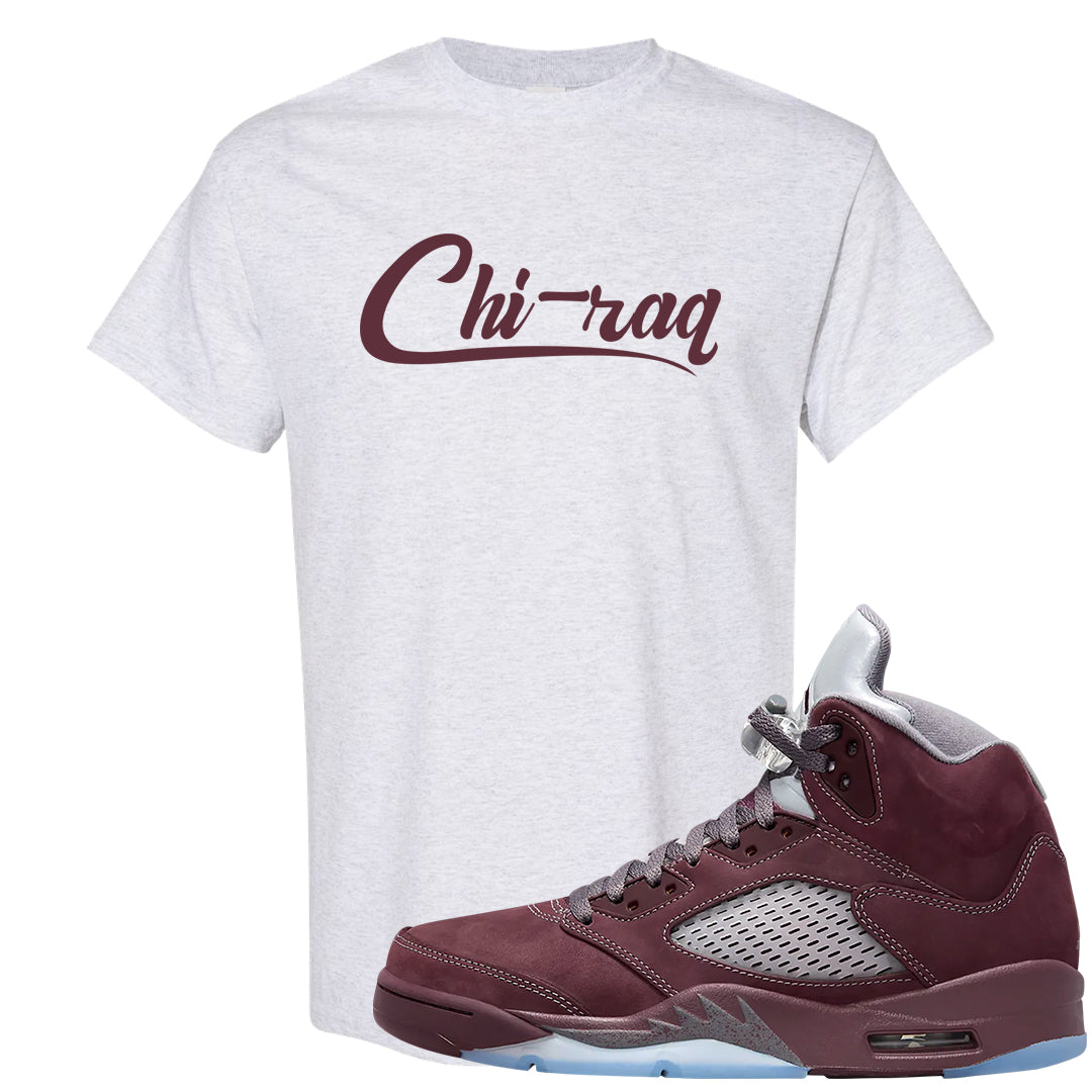 Burgundy 5s T Shirt | Chiraq, Ash