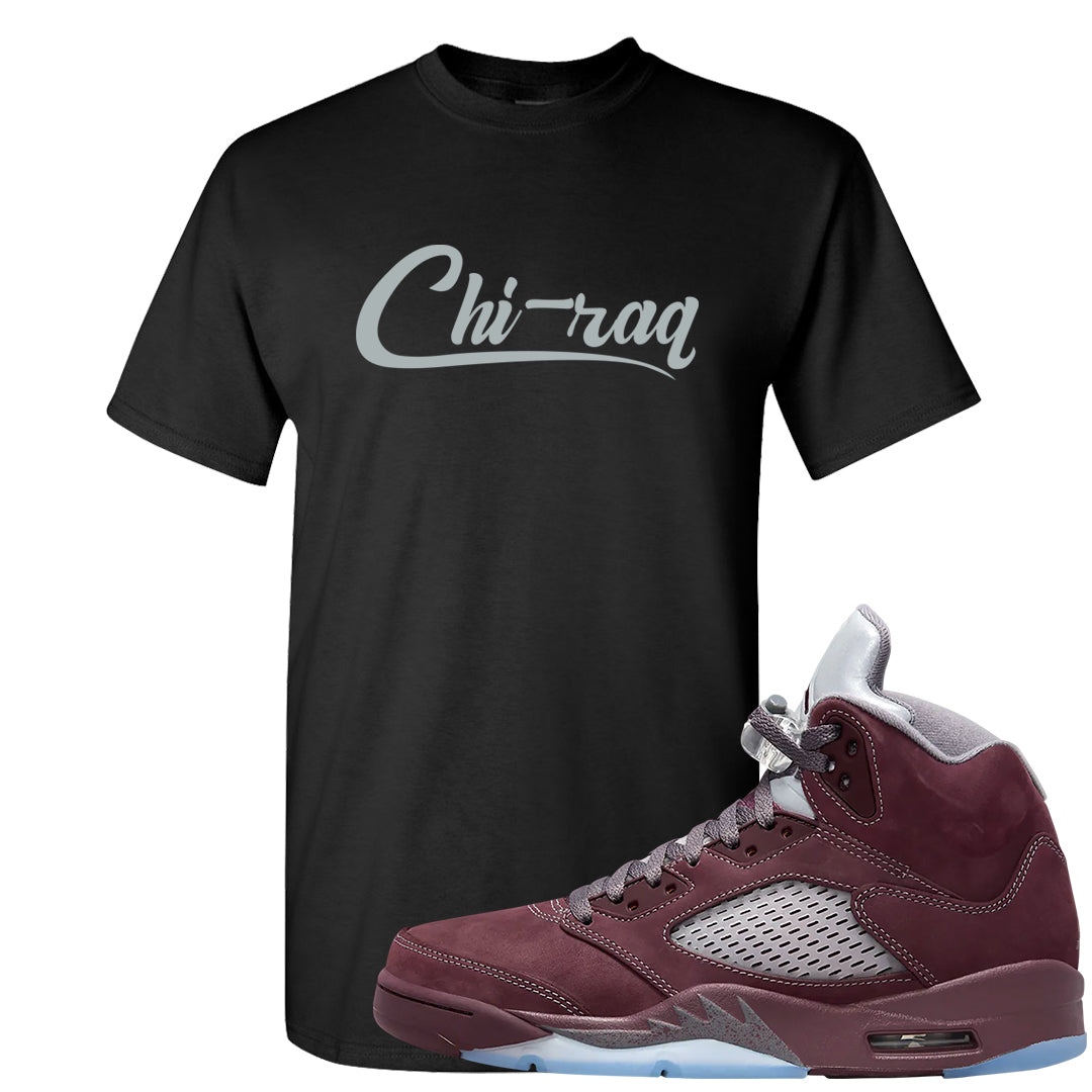Burgundy 5s T Shirt | Chiraq, Black