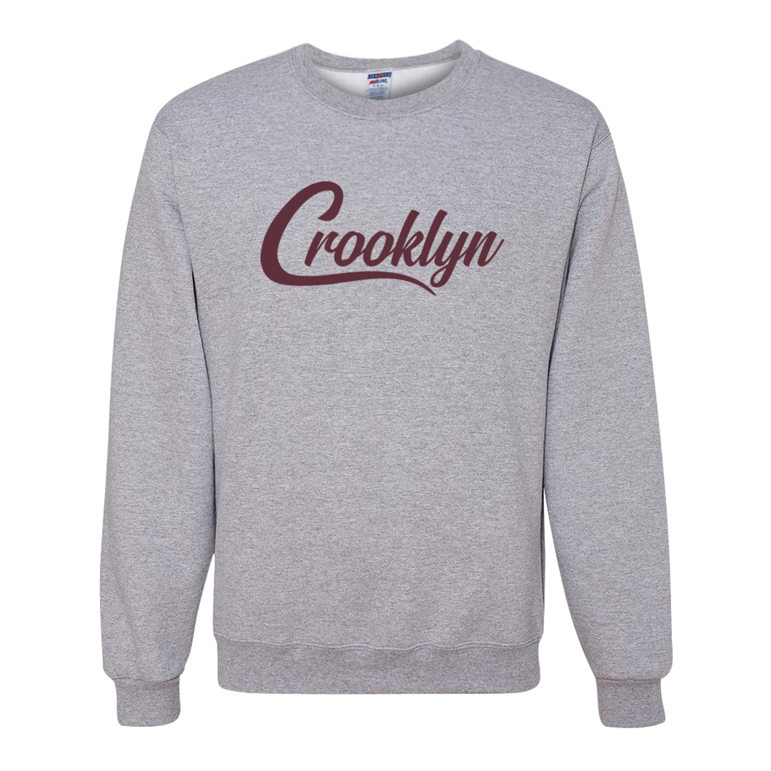 Burgundy 5s Crewneck Sweatshirt | Crooklyn, Ash