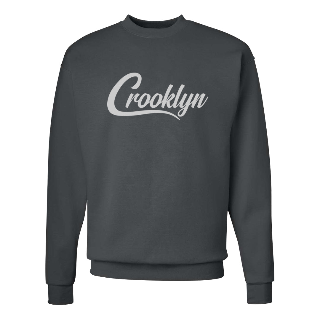Burgundy 5s Crewneck Sweatshirt | Crooklyn, Smoke Grey