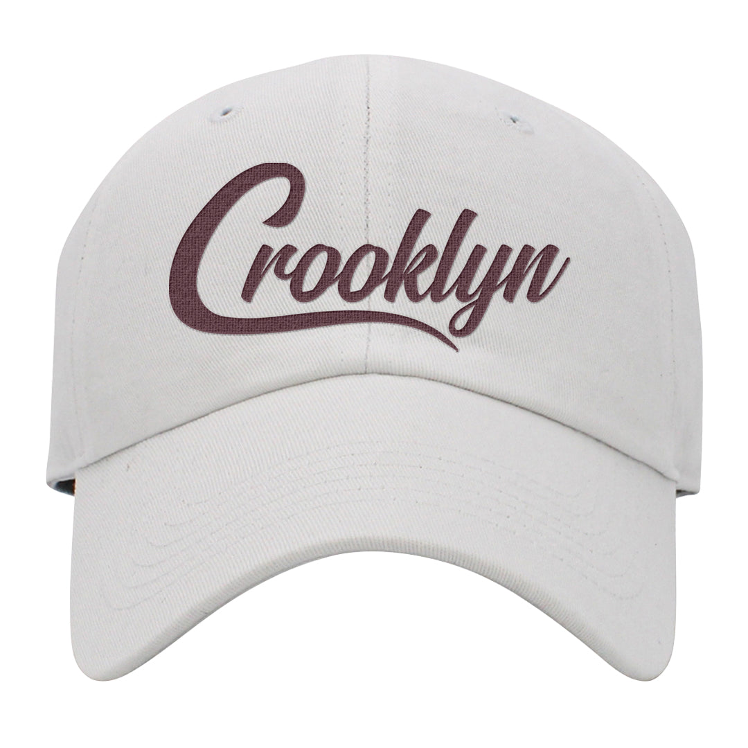 Burgundy 5s Dad Hat | Crooklyn, White