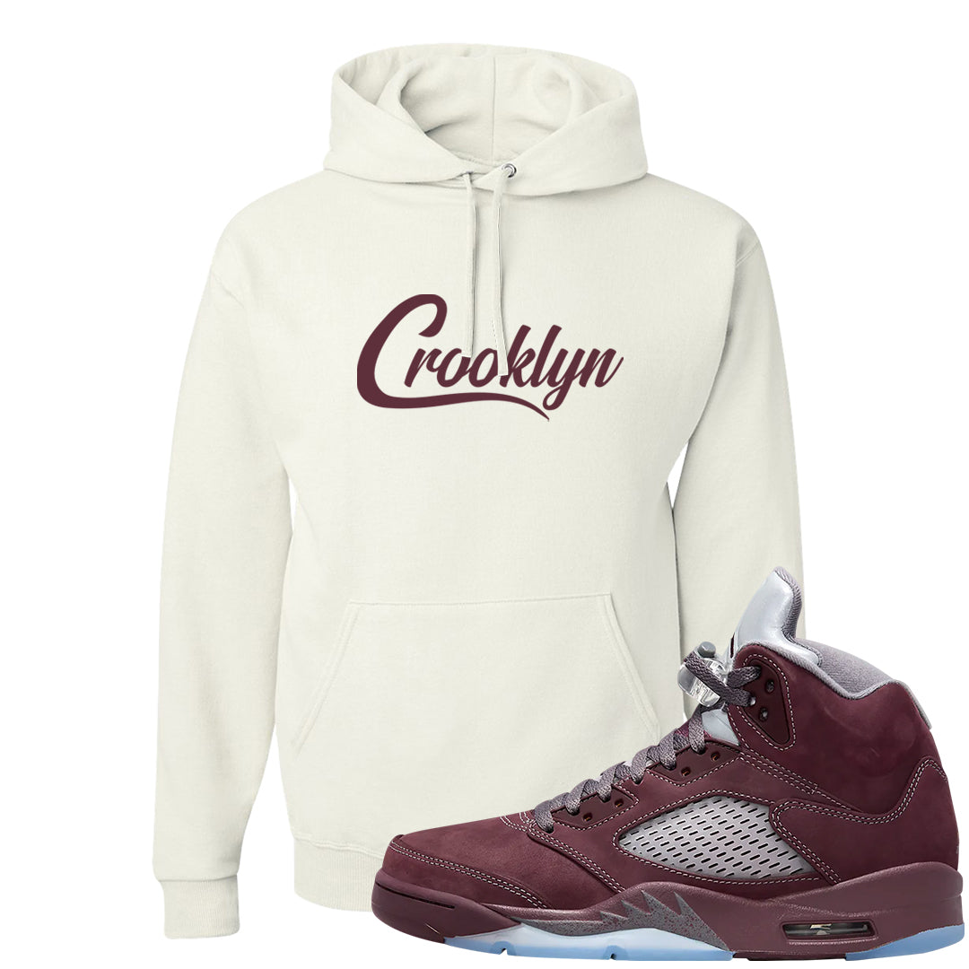 Burgundy 5s Hoodie | Crooklyn, White