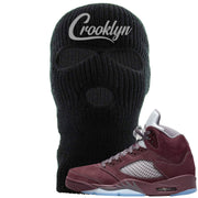 Burgundy 5s Ski Mask | Crooklyn, Black