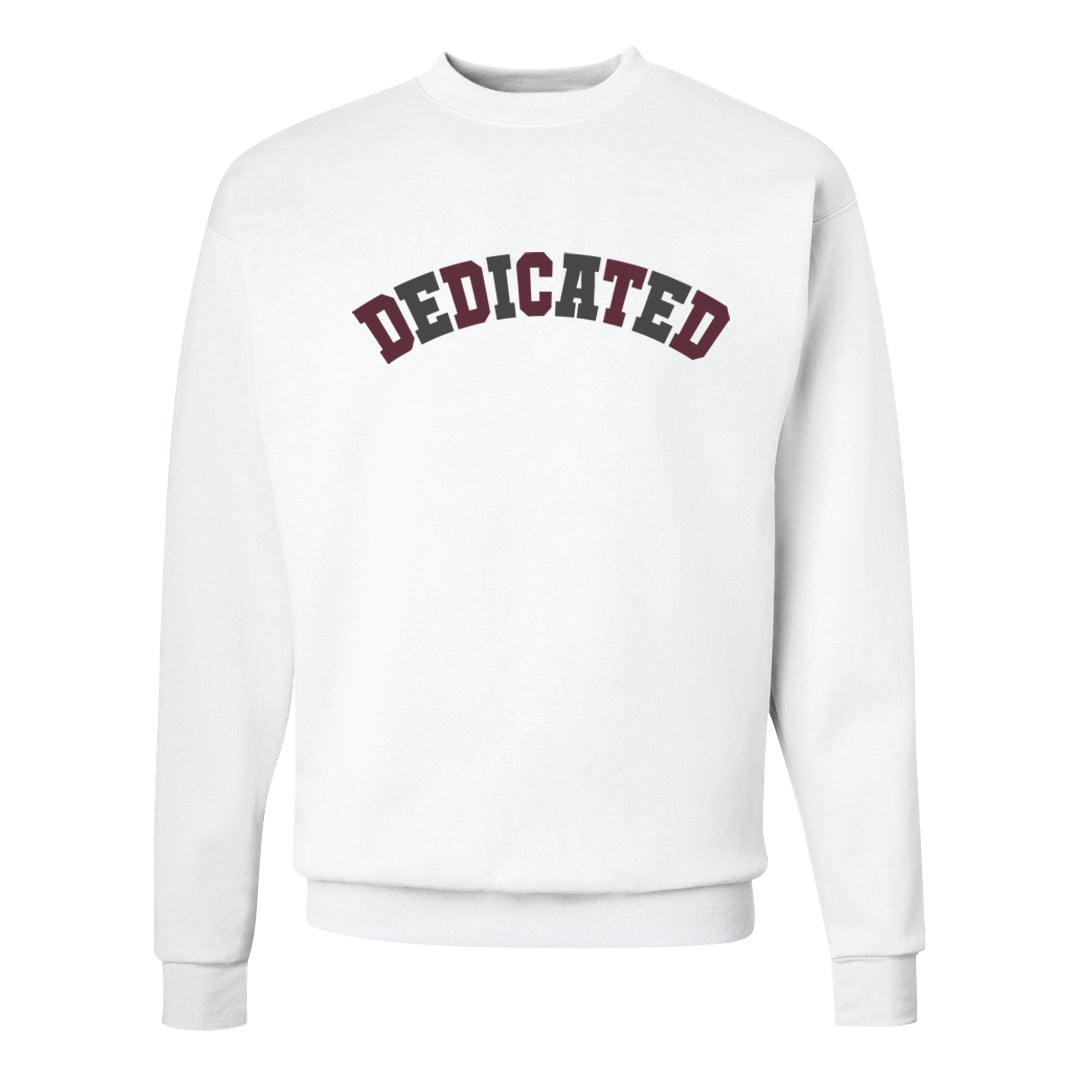 Burgundy 5s Crewneck Sweatshirt | Dedicated, White