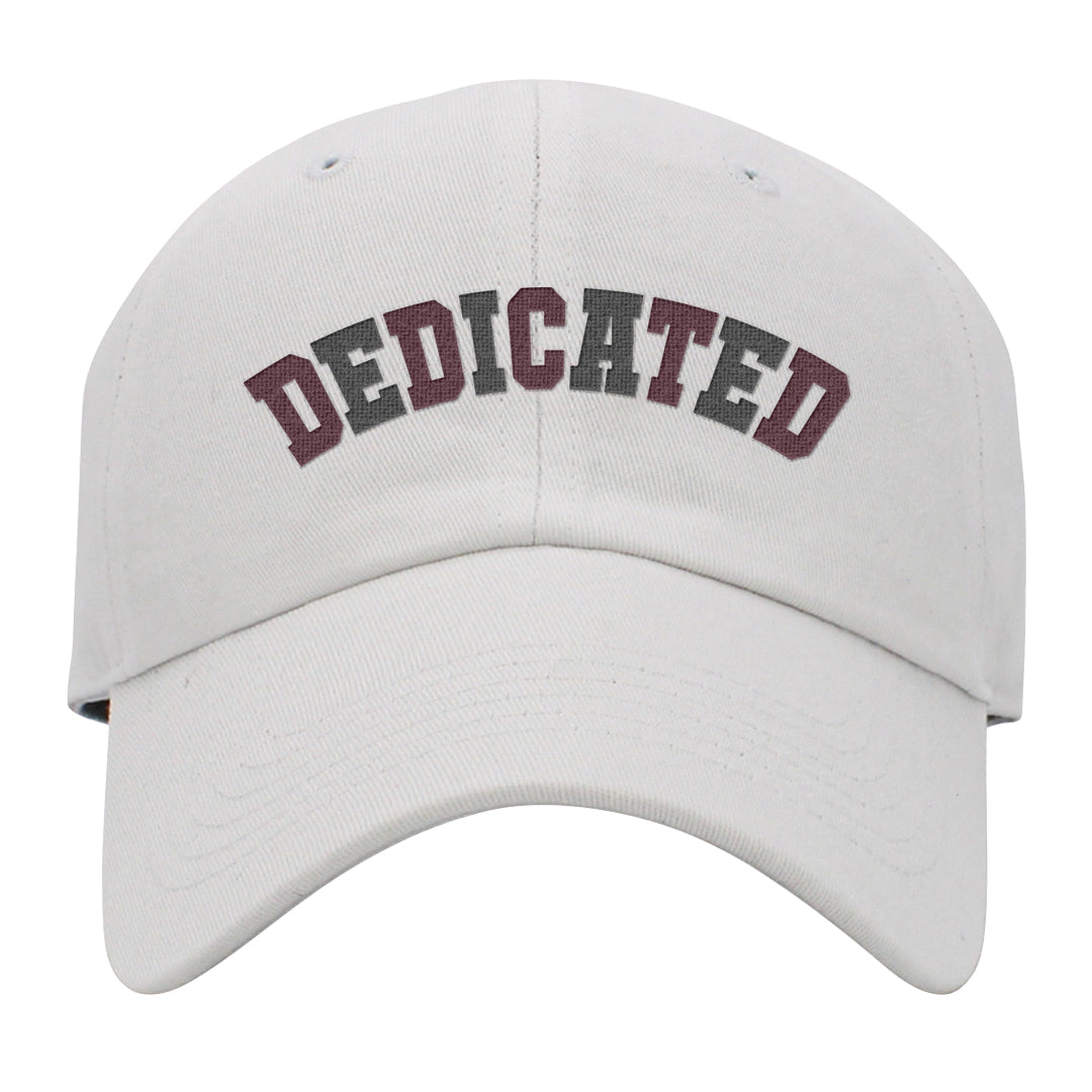 Burgundy 5s Dad Hat | Dedicated, White