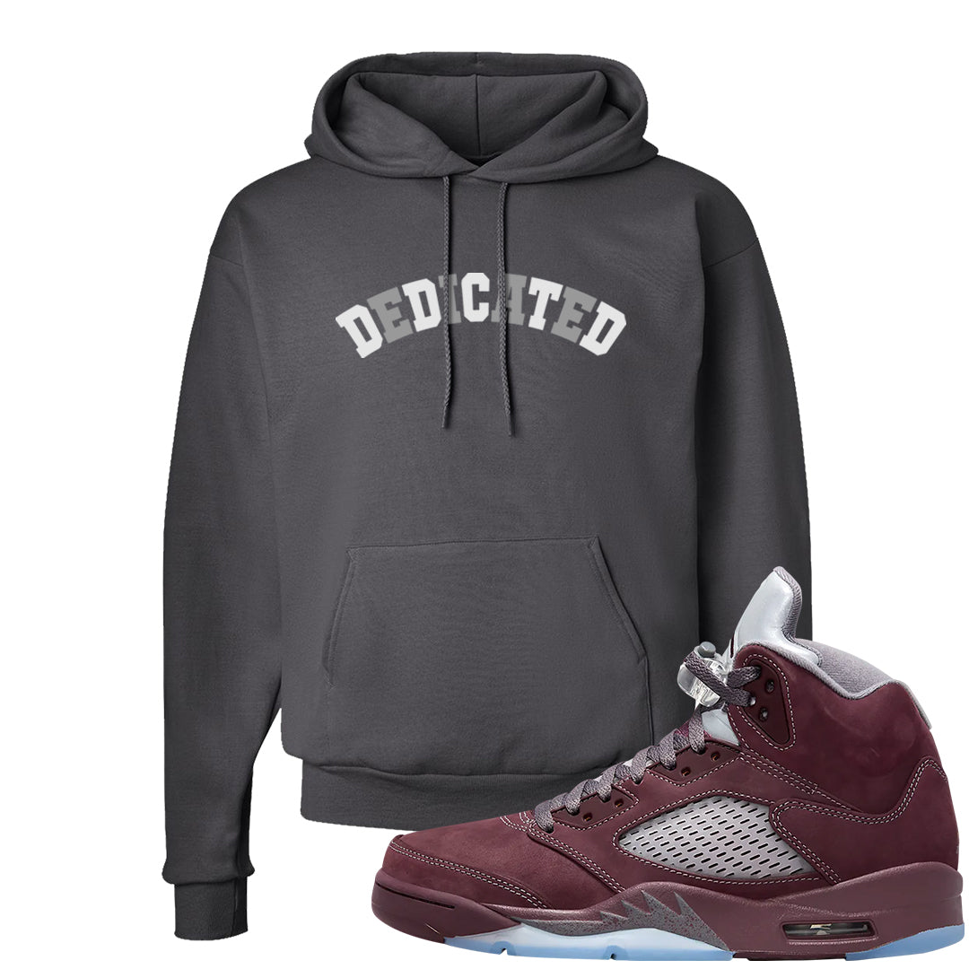 Burgundy 5s Hoodie | Dedicated, Smoke Grey