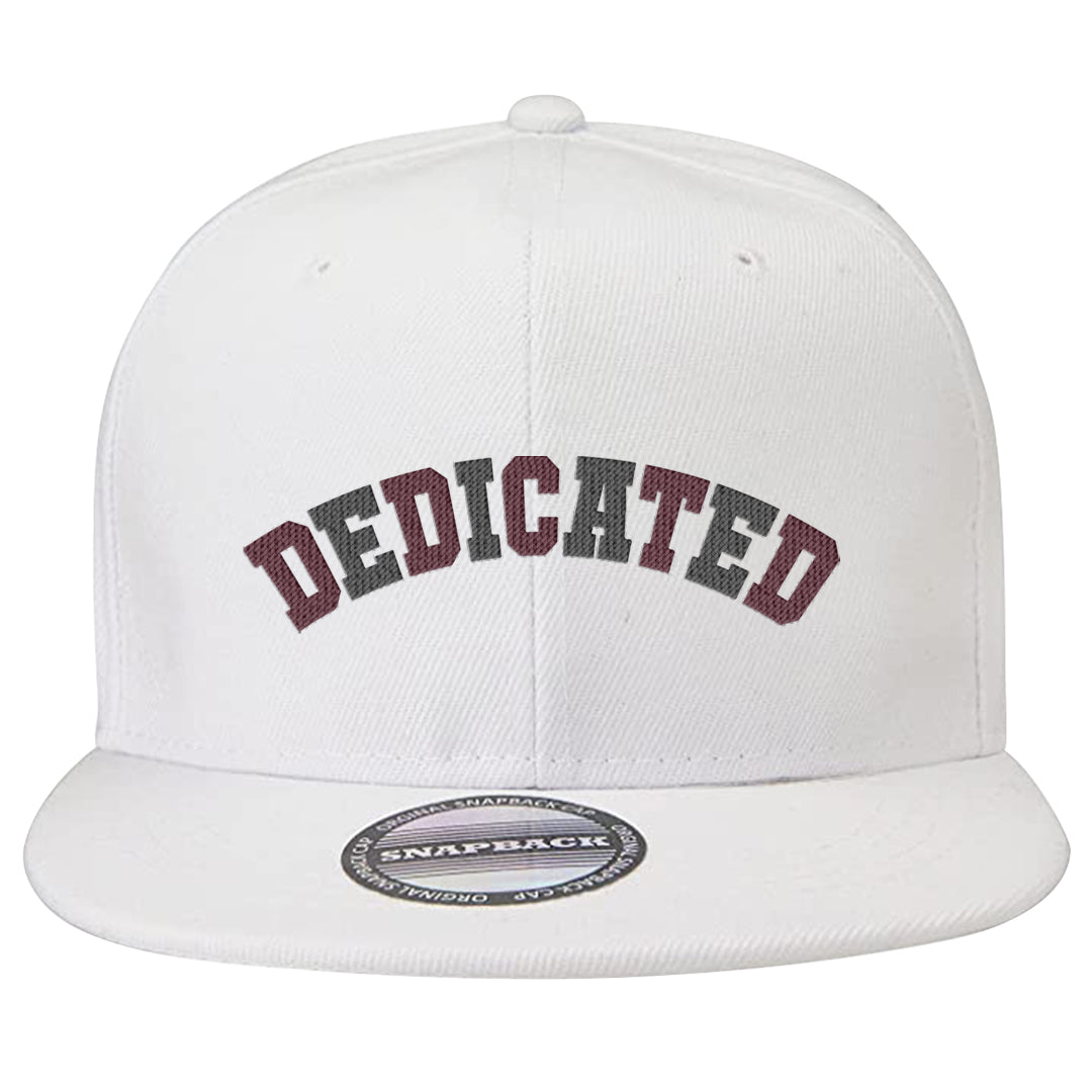 Burgundy 5s Snapback Hat | Dedicated, White