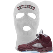 Burgundy 5s Ski Mask | Dedicated, White