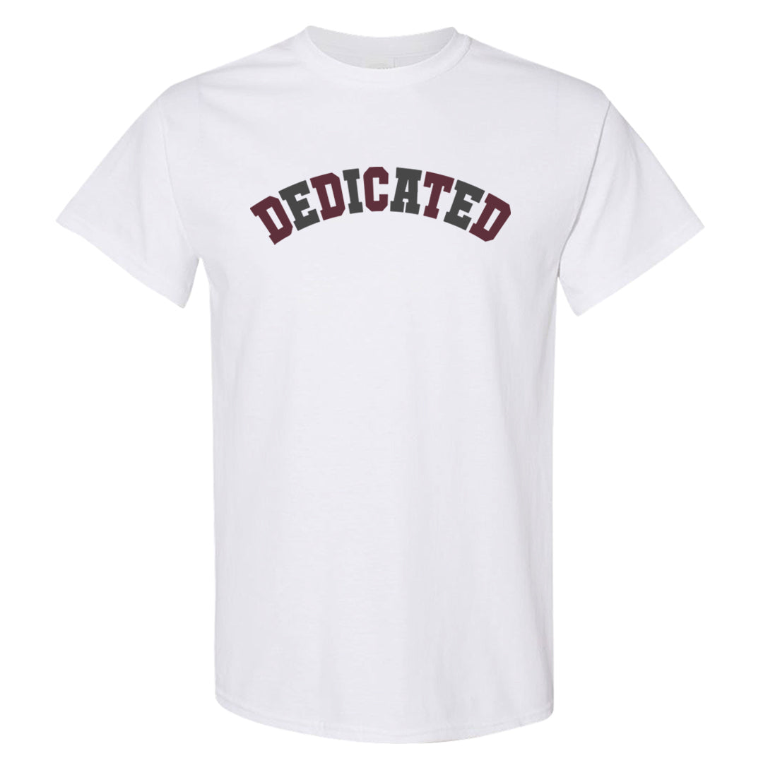 Burgundy 5s T Shirt | Dedicated, White