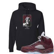 Burgundy 5s Hoodie | God Told Me, Black