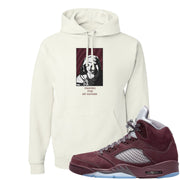 Burgundy 5s Hoodie | God Told Me, White