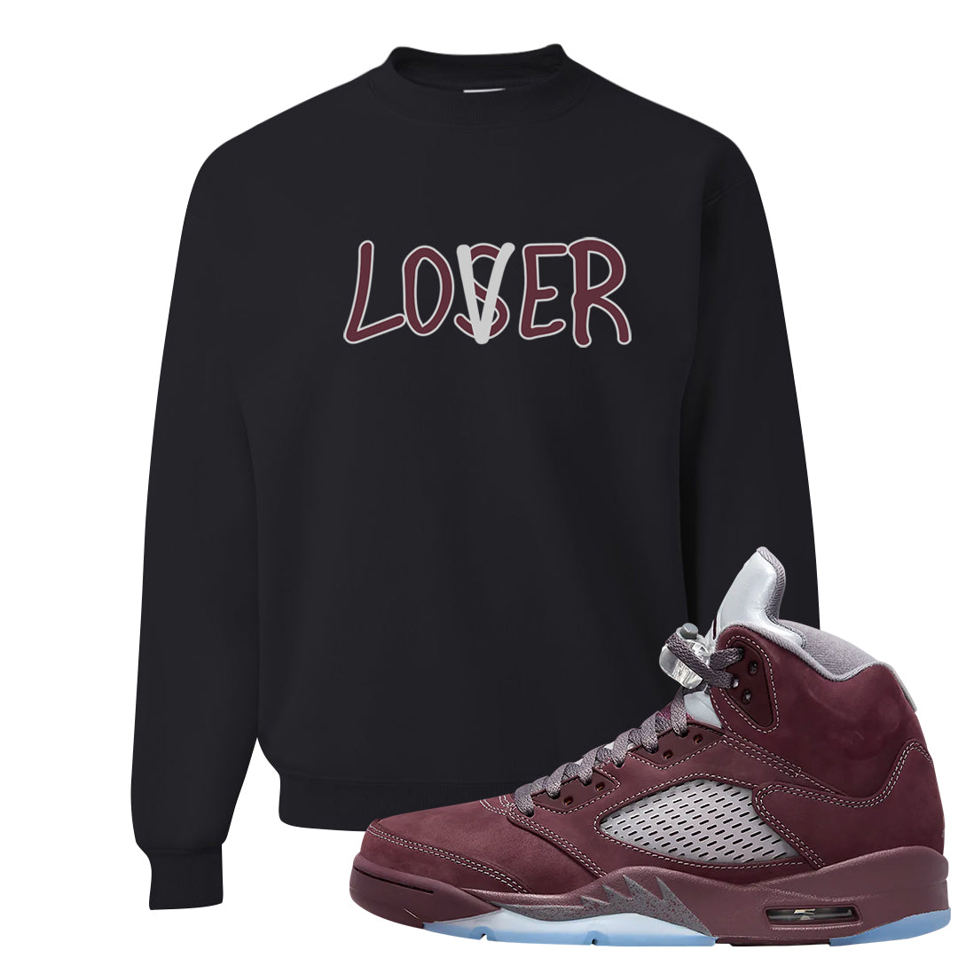 Burgundy 5s Crewneck Sweatshirt | Lover, Black
