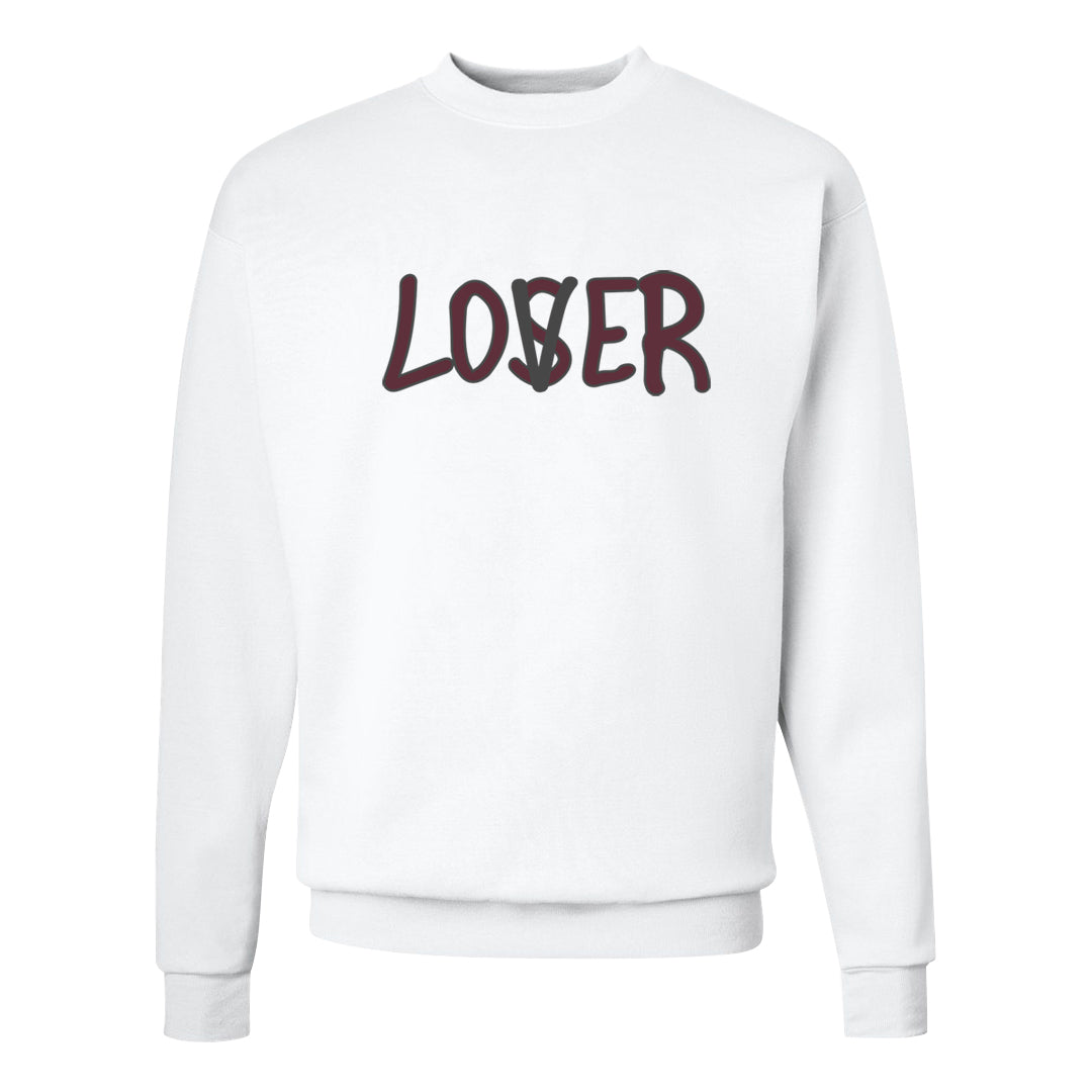 Burgundy 5s Crewneck Sweatshirt | Lover, White