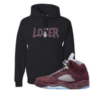 Burgundy 5s Hoodie | Lover, Black