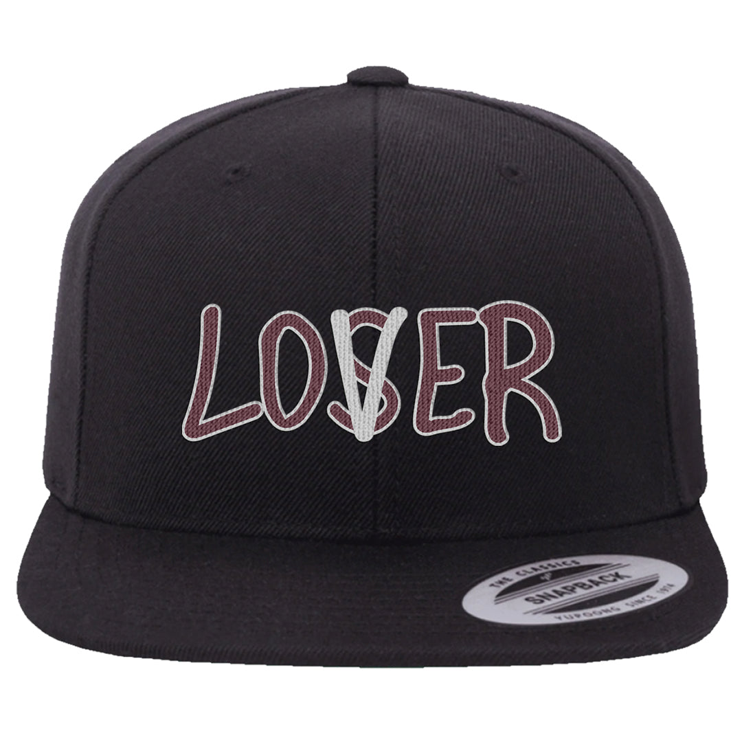 Burgundy 5s Snapback Hat | Lover, Black