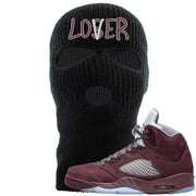 Burgundy 5s Ski Mask | Lover, Black