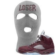 Burgundy 5s Ski Mask | Lover, Light Gray