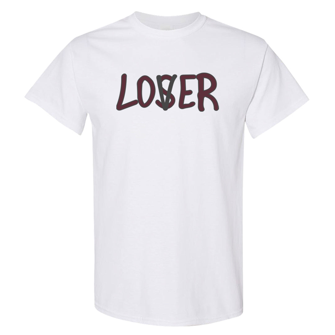 Burgundy 5s T Shirt | Lover, White