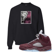 Burgundy 5s Crewneck Sweatshirt | Miguel, Black