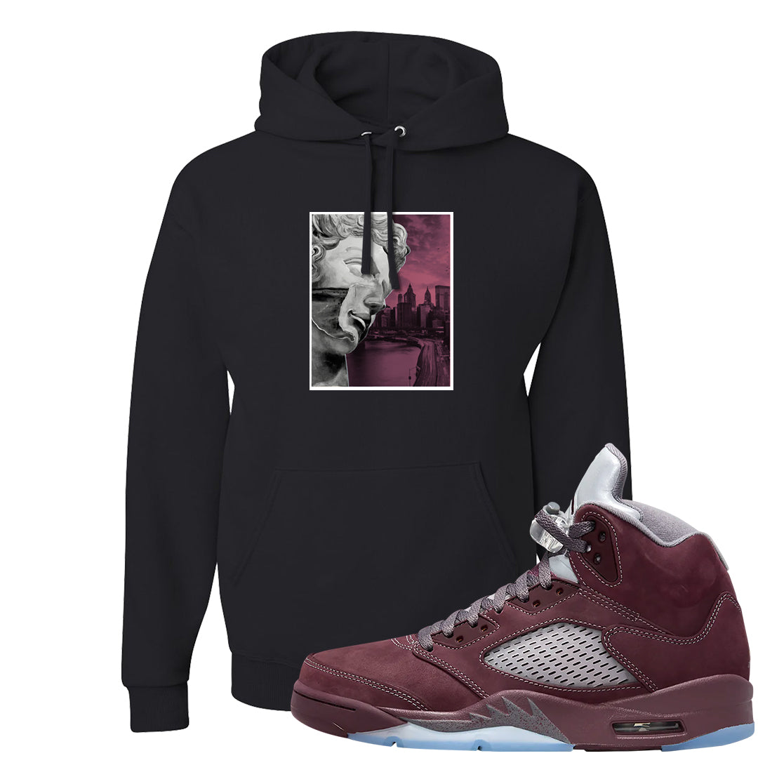 Burgundy 5s Hoodie | Miguel, Black