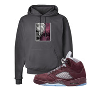 Burgundy 5s Hoodie | Miguel, Smoke Grey