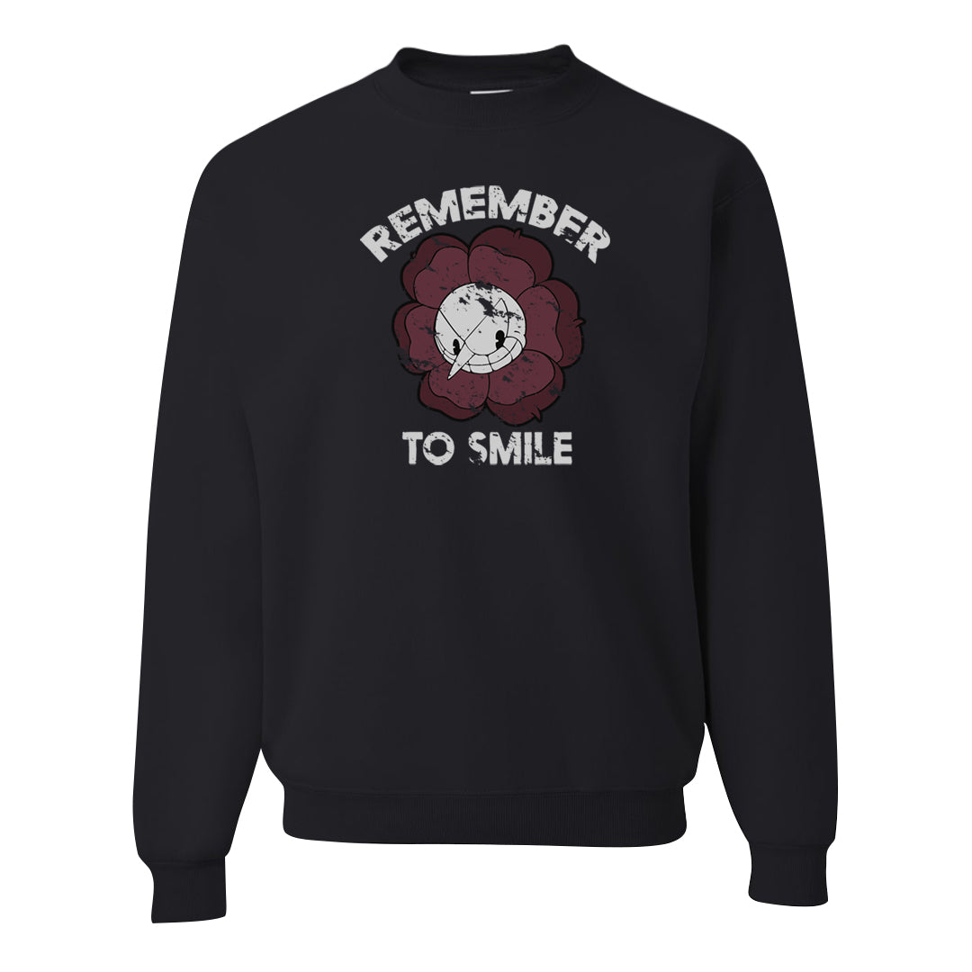 Burgundy 5s Crewneck Sweatshirt | Remember To Smile, Black