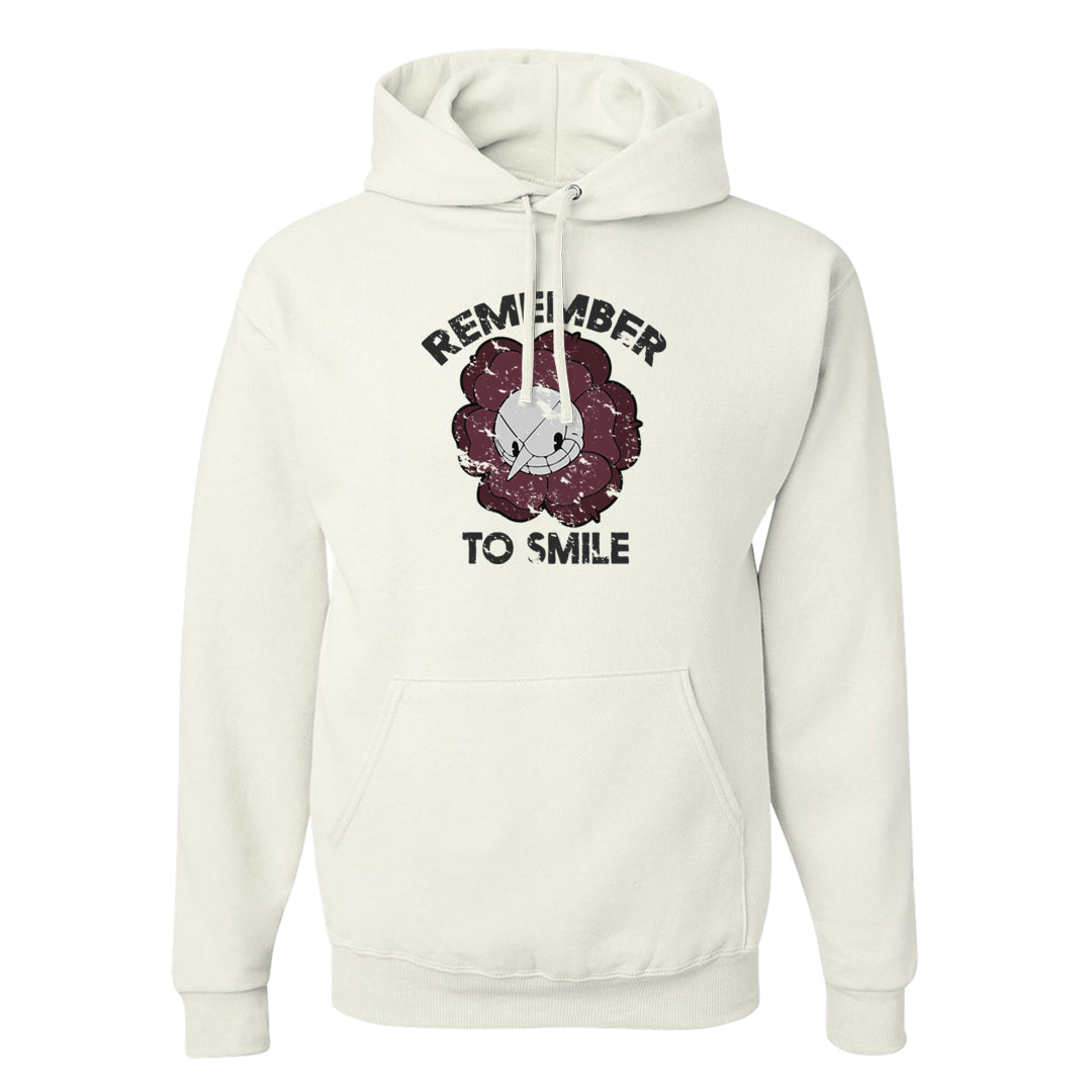Burgundy 5s Hoodie | Remember To Smile, White