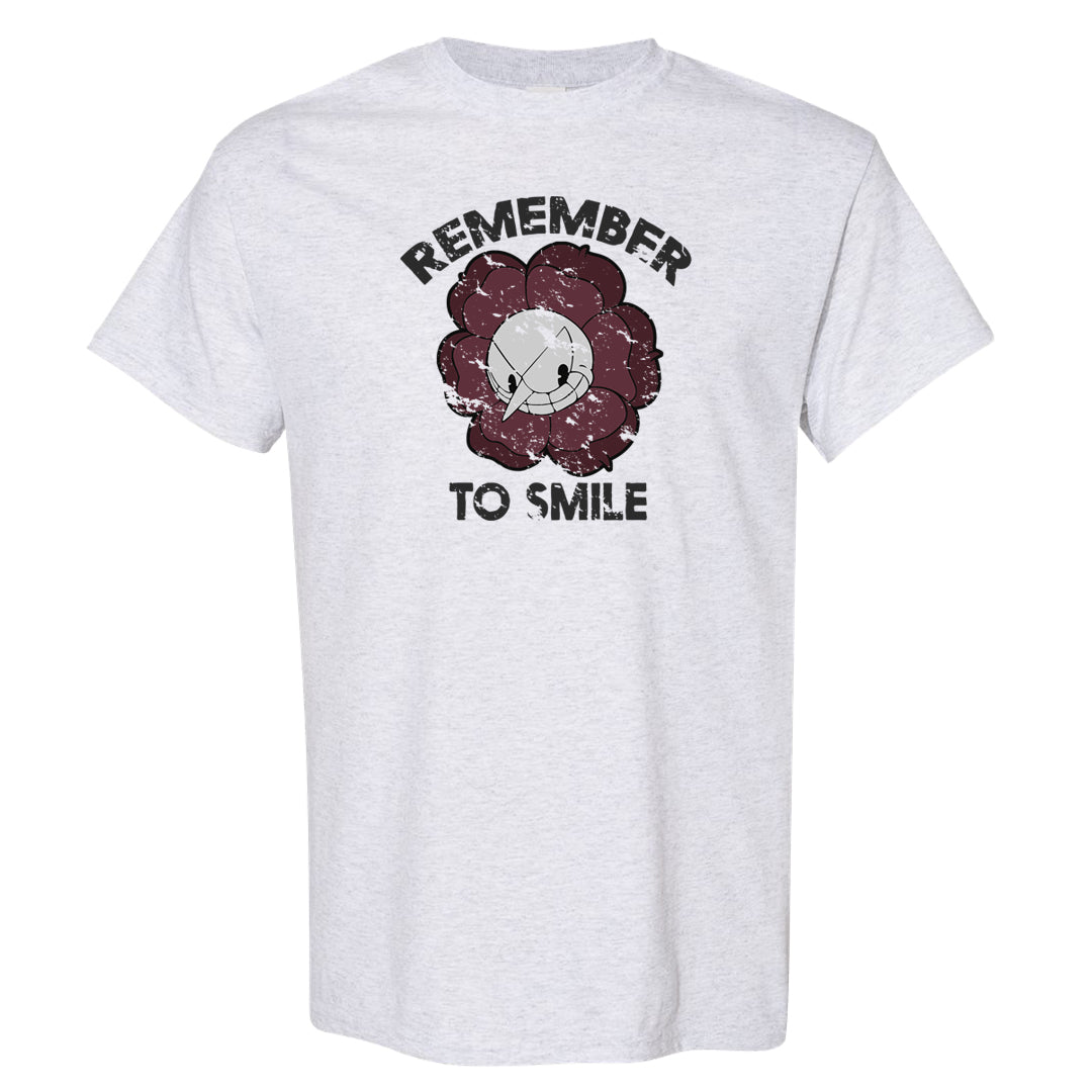 Burgundy 5s T Shirt | Remember To Smile, Ash