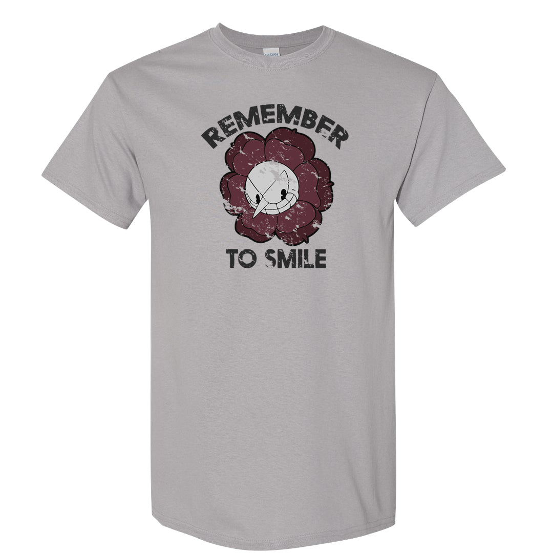 Burgundy 5s T Shirt | Remember To Smile, Gravel