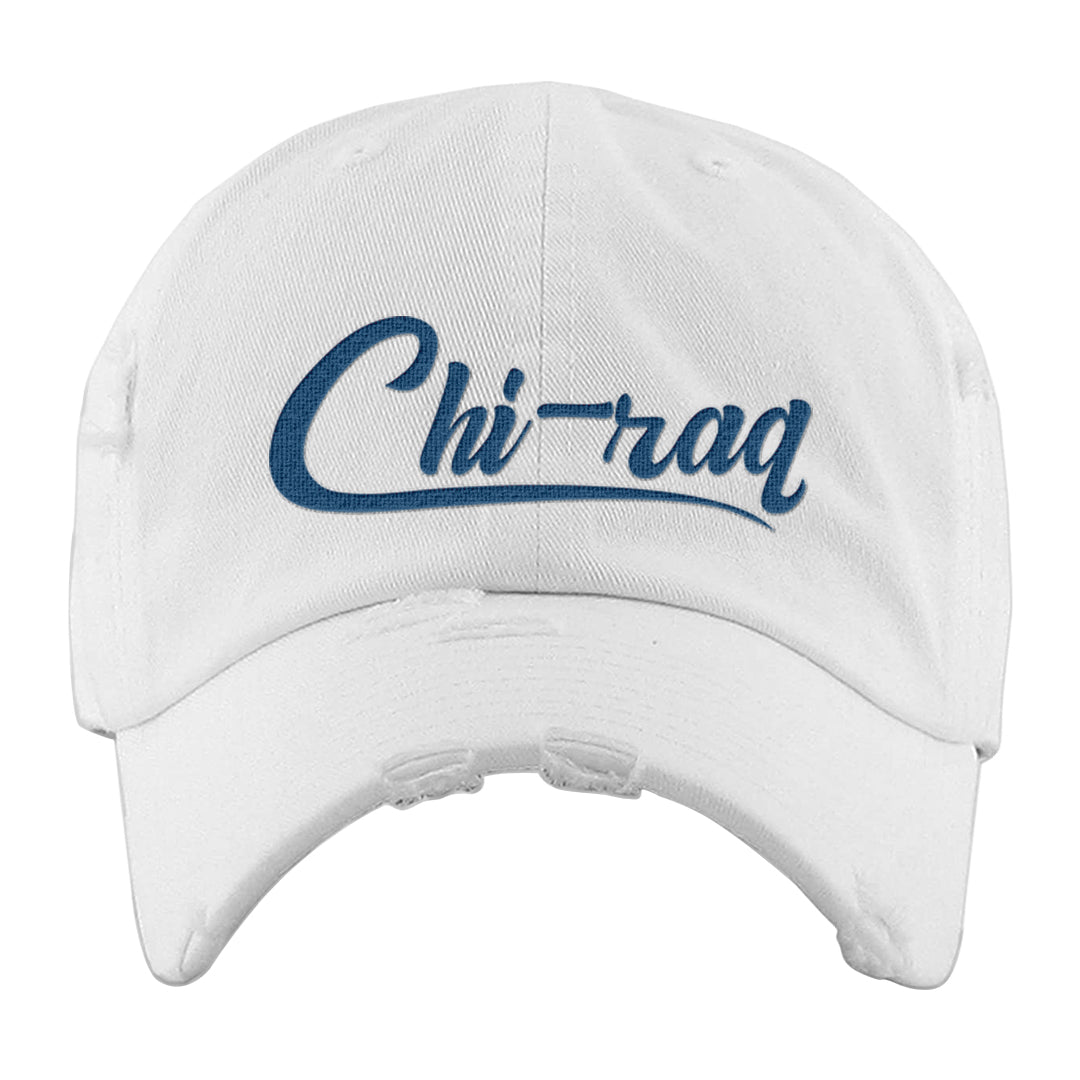 Dusk and Dawn 5s Distressed Dad Hat | Chiraq, White